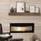 Walnut Brown Large Rustic Wood Floating Wall Shelf